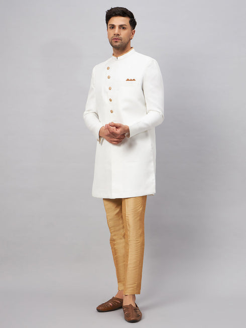 Vastramay Men's White Indo Western Set